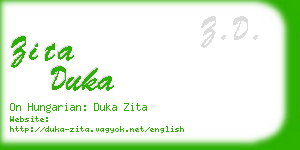 zita duka business card